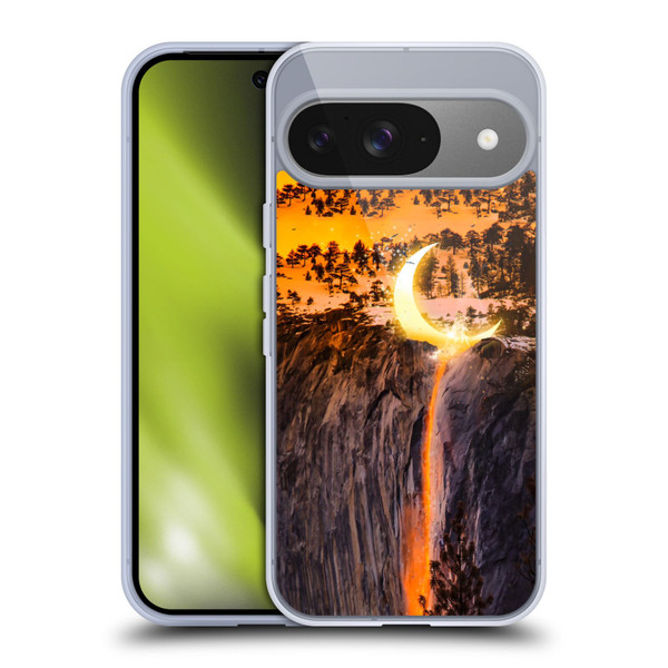 Dave Loblaw Sci-Fi And Surreal Fire Canyon Moon Soft Gel Case for Google Pixel 9 / Pixel 9 Pro