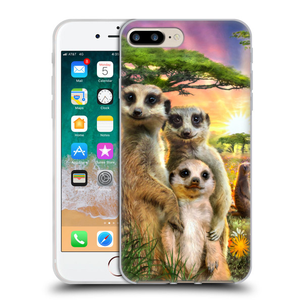 Aimee Stewart Animals Meerkats Soft Gel Case for Apple iPhone 7 Plus / iPhone 8 Plus