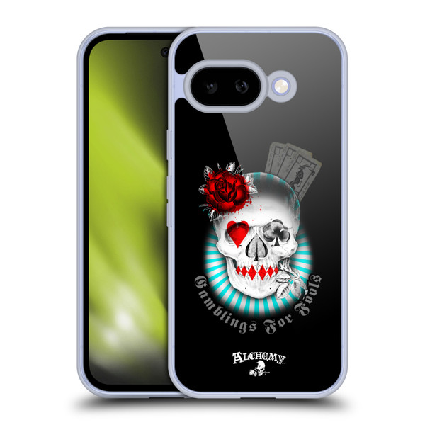 Alchemy Gothic Skull And Cards Gambling's For Fools Soft Gel Case for Google Pixel 9A
