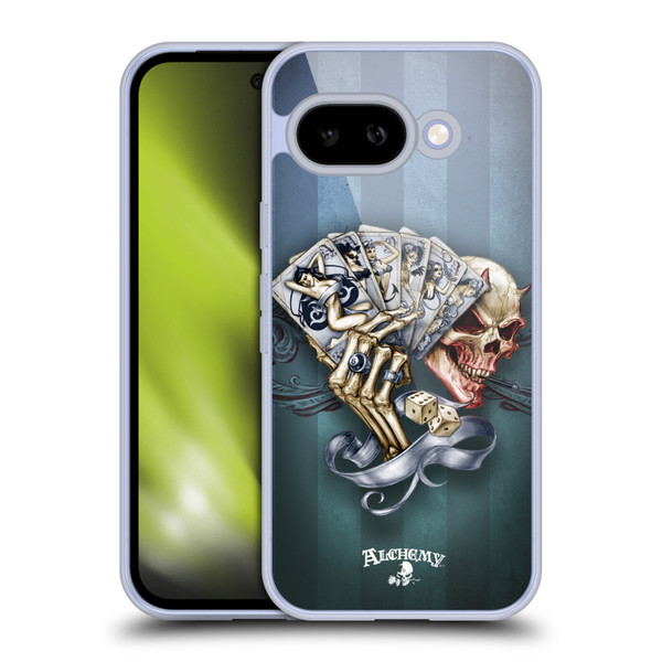 Alchemy Gothic Skull And Cards Read 'Em And Weep Soft Gel Case for Google Pixel 9A