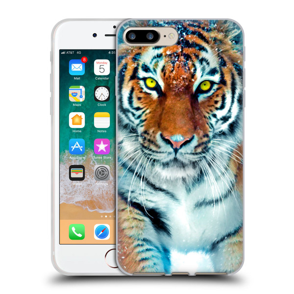 Aimee Stewart Animals Yellow Tiger Soft Gel Case for Apple iPhone 7 Plus / iPhone 8 Plus