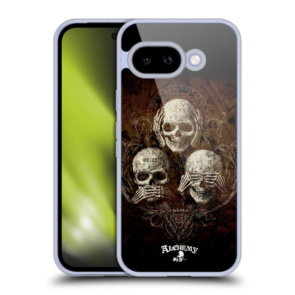 Alchemy Gothic Skull No Evil Three Skull Soft Gel Case for Google Pixel 9A