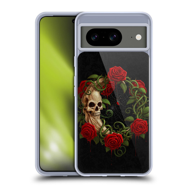 Christos Karapanos Horror Skeleton Moon Red Soft Gel Case for Google Pixel 8