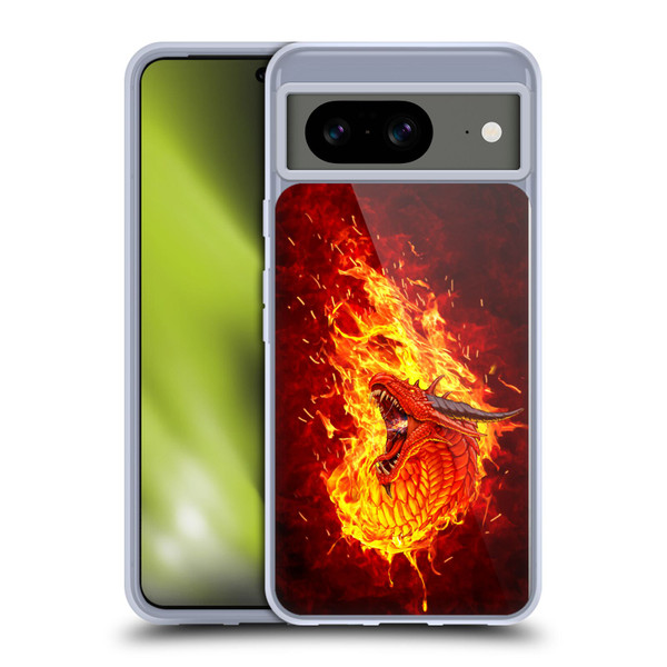 Christos Karapanos Mythical Through The Flames Soft Gel Case for Google Pixel 8