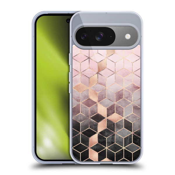 Elisabeth Fredriksson Cubes Collection Pink And Grey Gradient Soft Gel Case for Google Pixel 9 / Pixel 9 Pro