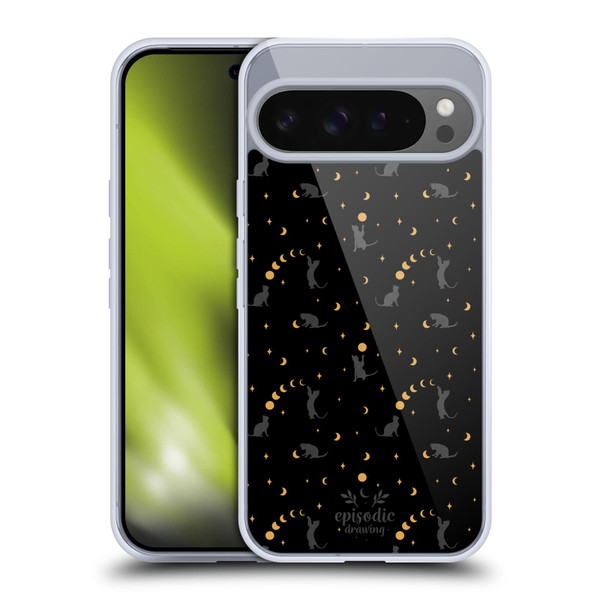 Episodic Drawing Spooky Patterns Black Cat Soft Gel Case for Google Pixel 9 Pro XL