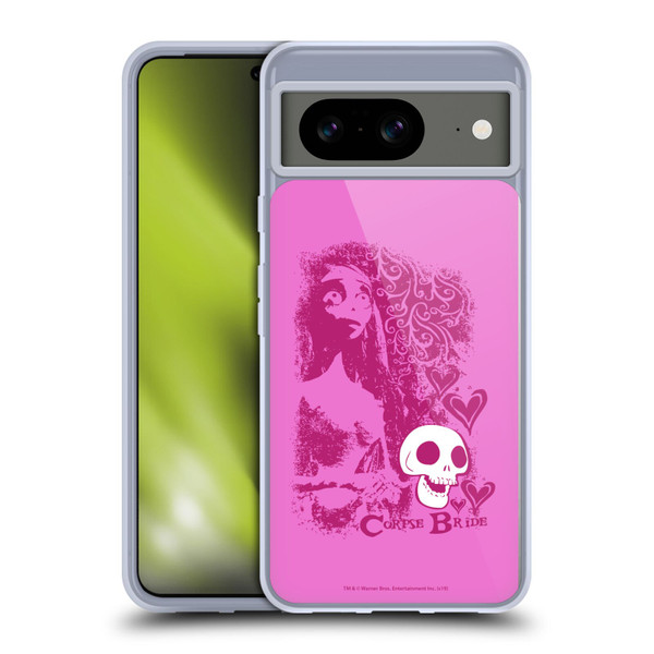 Corpse Bride Key Art Pink Distressed Look Soft Gel Case for Google Pixel 8
