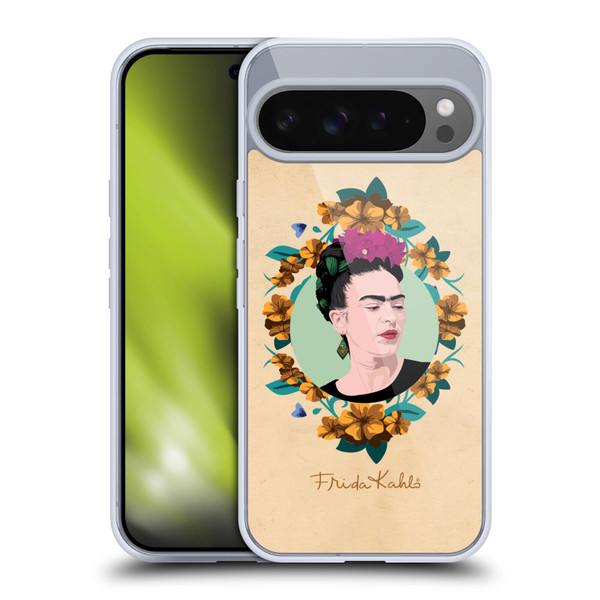 Frida Kahlo Portrait Purple Soft Gel Case for Google Pixel 9 Pro XL