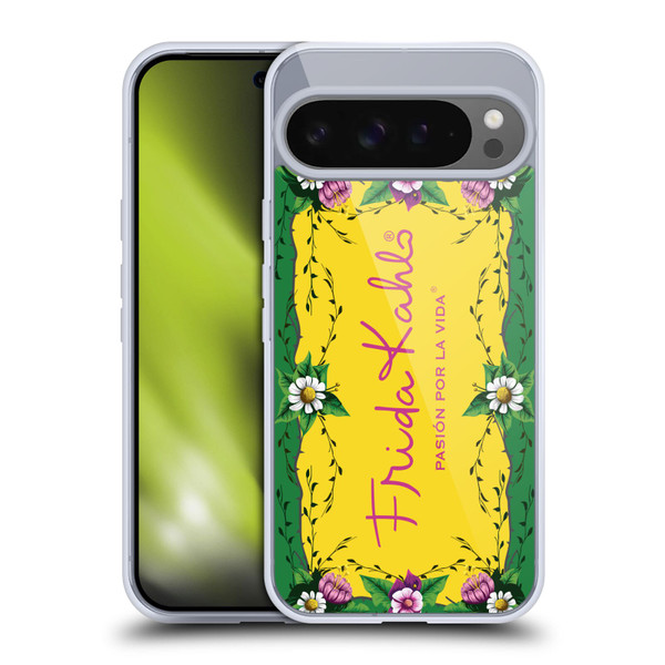 Frida Kahlo Purple Florals Frame Soft Gel Case for Google Pixel 9 Pro XL