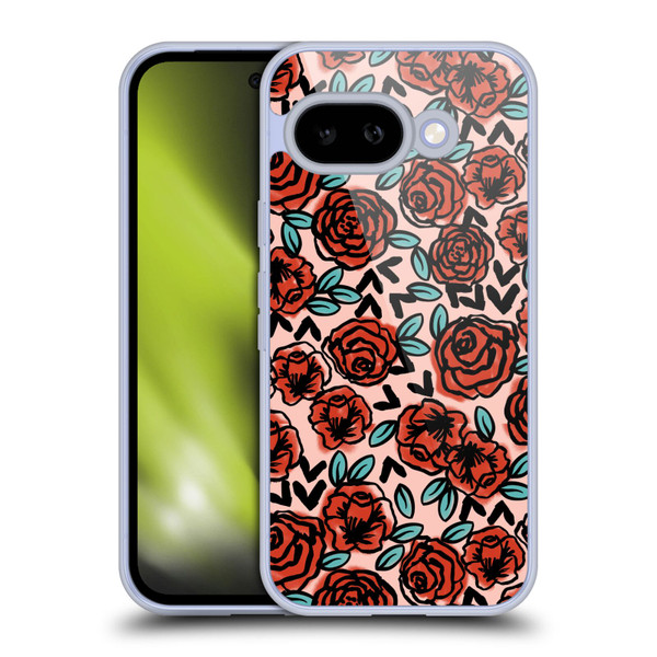 Andrea Lauren Design Lady Like Red Floral Soft Gel Case for Google Pixel 9A