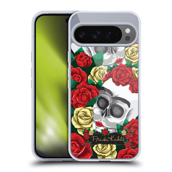 Frida Kahlo Roses Pair Skull Soft Gel Case for Google Pixel 9 Pro XL