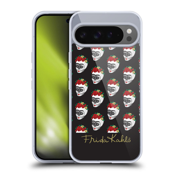 Frida Kahlo Roses Skull Pattern Soft Gel Case for Google Pixel 9 Pro XL