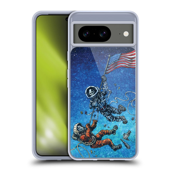 David Lozeau Skeleton Grunge Astronaut Battle Soft Gel Case for Google Pixel 8
