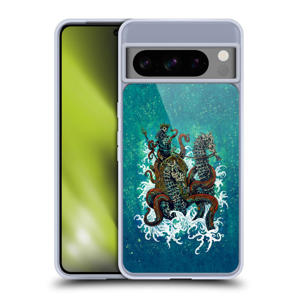 David Lozeau Skeleton Grunge Neptune Nautical Soft Gel Case for Google Pixel 8 Pro
