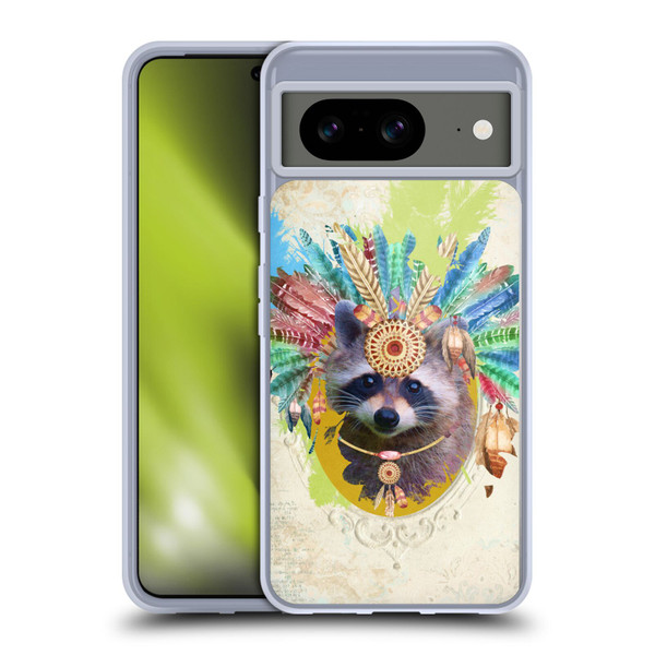 Duirwaigh Boho Animals Raccoon Soft Gel Case for Google Pixel 8