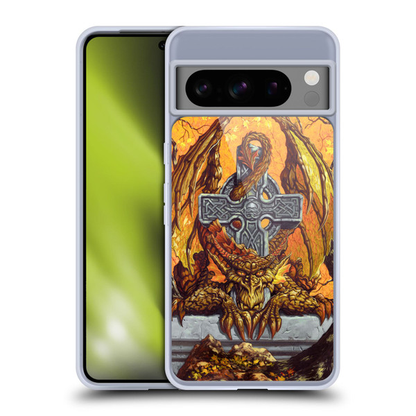 Ed Beard Jr Dragons Celtic Autumn Cross Soft Gel Case for Google Pixel 8 Pro