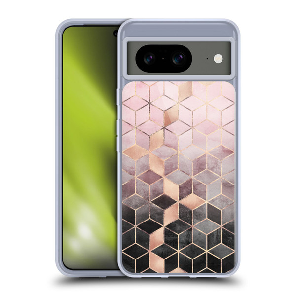Elisabeth Fredriksson Cubes Collection Pink And Grey Gradient Soft Gel Case for Google Pixel 8