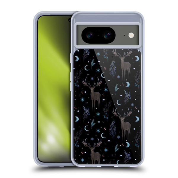 Episodic Drawing Art Winter Deer Pattern Soft Gel Case for Google Pixel 8