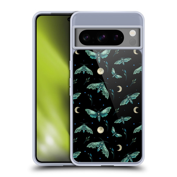 Episodic Drawing Art Lime Hawk Moth Pattern Soft Gel Case for Google Pixel 8 Pro