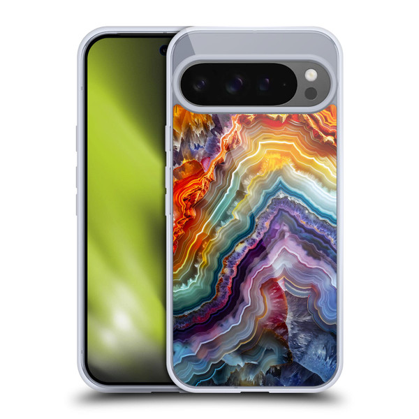 Haroulita Agates Stripes Soft Gel Case for Google Pixel 9 Pro XL