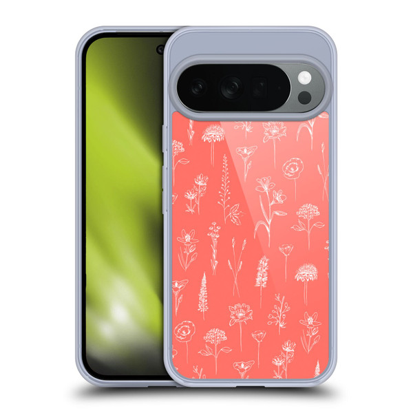 Anis Illustration Flower Pattern 2 Coral Soft Gel Case for Google Pixel 10