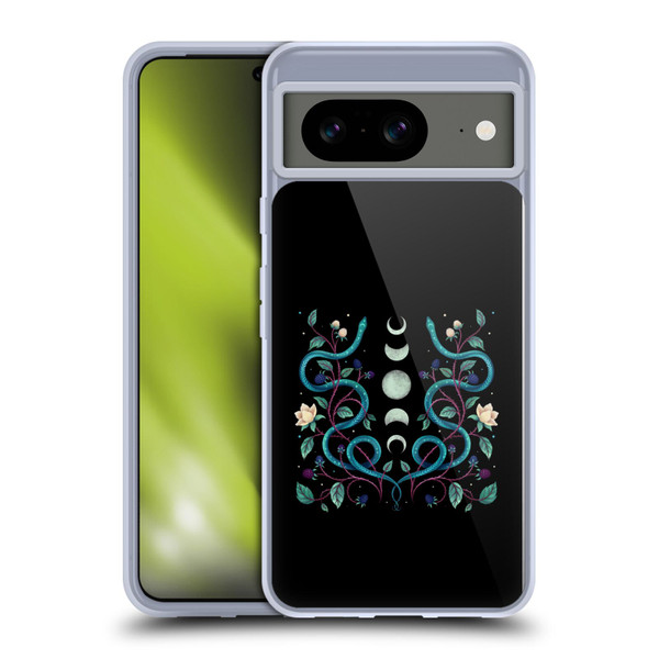 Episodic Drawing Illustration Animals Serpent Moon Soft Gel Case for Google Pixel 8