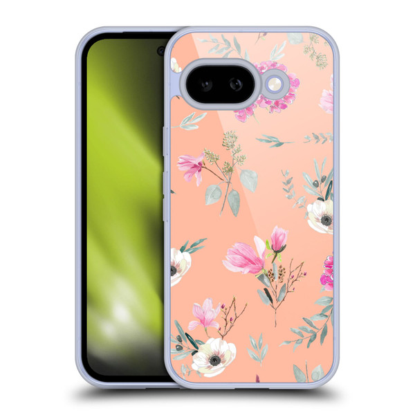 Anis Illustration Flower Pattern 2 Peach Soft Gel Case for Google Pixel 9A