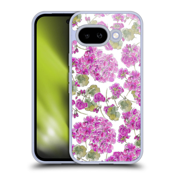 Anis Illustration Flower Pattern 2 Purple Soft Gel Case for Google Pixel 9A