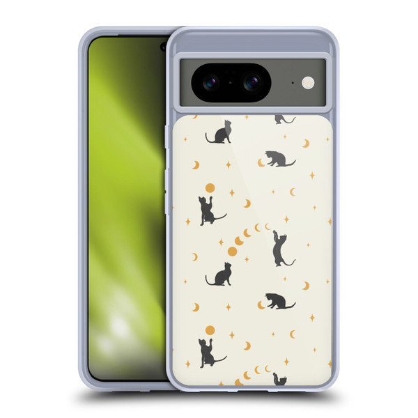 Episodic Drawing Pattern Cat And Moon Soft Gel Case for Google Pixel 8