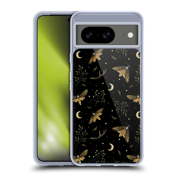 Episodic Drawing Pattern Death Head Moth Soft Gel Case for Google Pixel 8