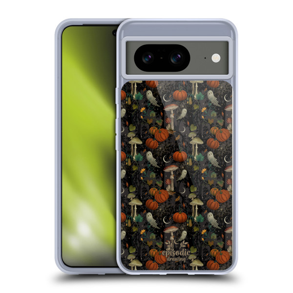 Episodic Drawing Spooky Patterns Whimsy Halloween Pumpkin Soft Gel Case for Google Pixel 8