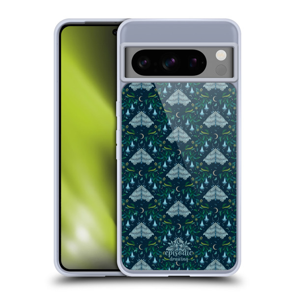 Episodic Drawing Spooky Patterns Angel Moth Soft Gel Case for Google Pixel 8 Pro