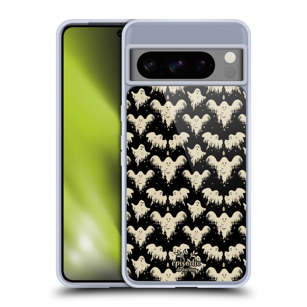 Episodic Drawing Spooky Patterns Halloween Ghost Soft Gel Case for Google Pixel 8 Pro