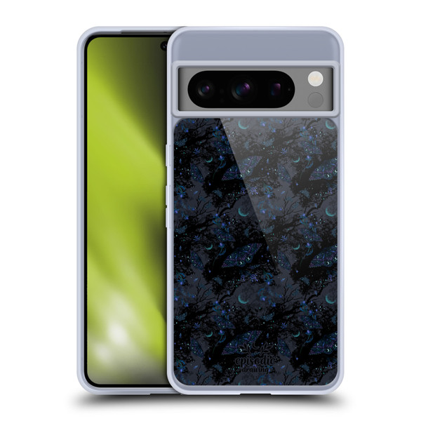 Episodic Drawing Spooky Patterns Witch Moth Soft Gel Case for Google Pixel 8 Pro