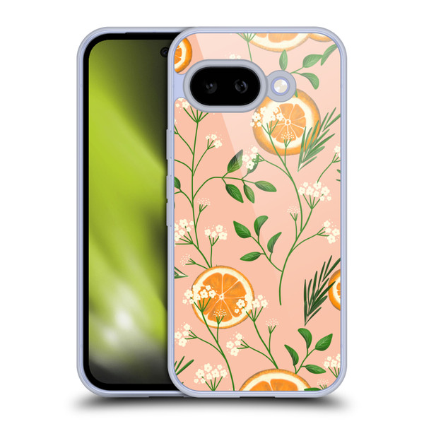 Anis Illustration Graphics Elderflower Orange Pastel Soft Gel Case for Google Pixel 9A