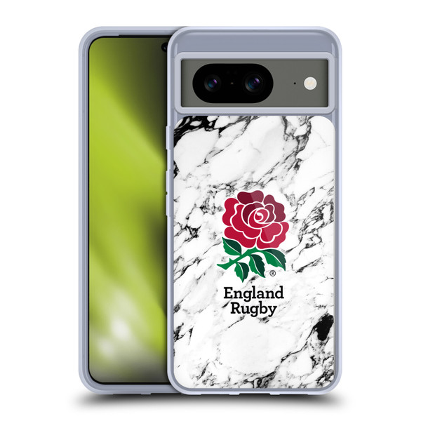 England Rugby Union Marble White Soft Gel Case for Google Pixel 8