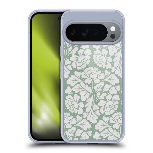 Anis Illustration Mix Pattern Baroque Pastel Green Soft Gel Case for Google Pixel 10