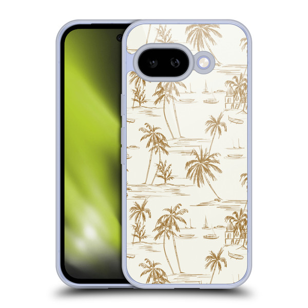 Anis Illustration Mix Pattern Beach Beige Gold Soft Gel Case for Google Pixel 9A