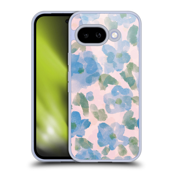 Anis Illustration Mix Pattern Soft Feminine Blue Flowers Soft Gel Case for Google Pixel 9A
