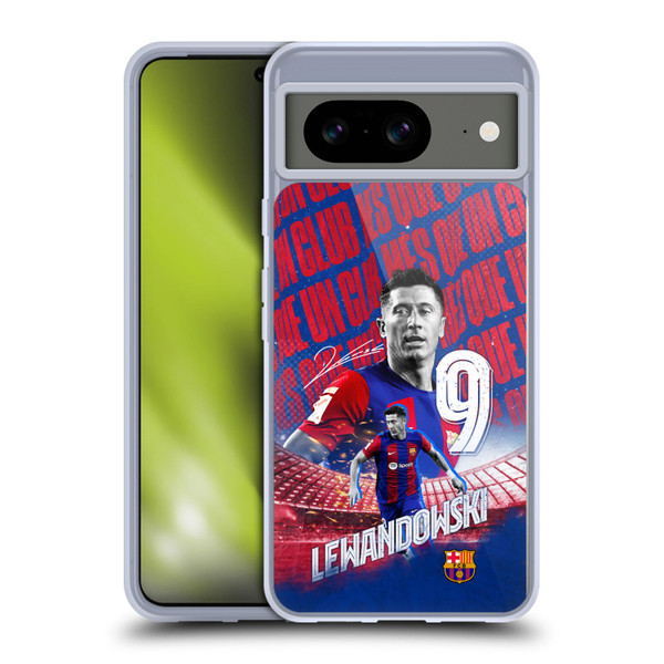 FC Barcelona 2023/24 First Team Robert Lewandowski Soft Gel Case for Google Pixel 8