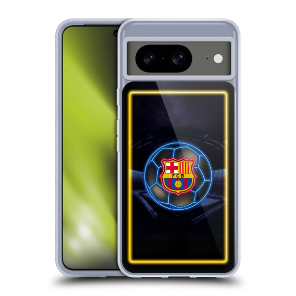 FC Barcelona Neon Logo Soft Gel Case for Google Pixel 8