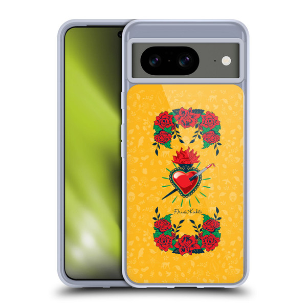 Frida Kahlo Icons Heart and Roses Soft Gel Case for Google Pixel 8