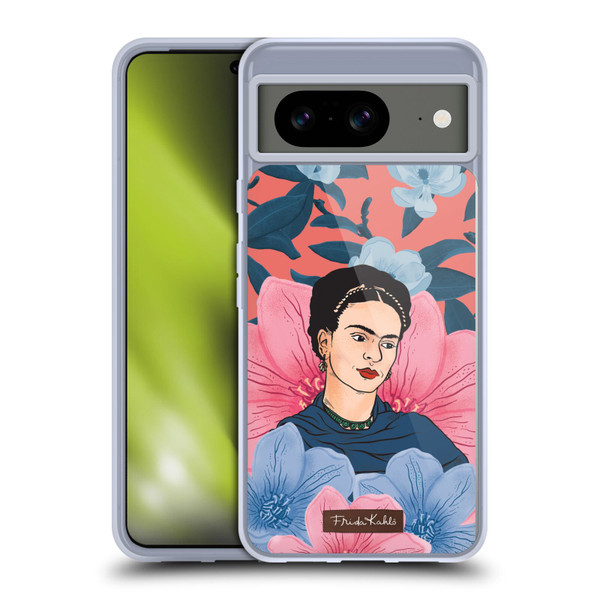 Frida Kahlo Portrait 3 Floral Soft Gel Case for Google Pixel 8