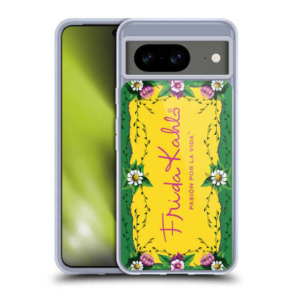 Frida Kahlo Purple Florals Frame Soft Gel Case for Google Pixel 8