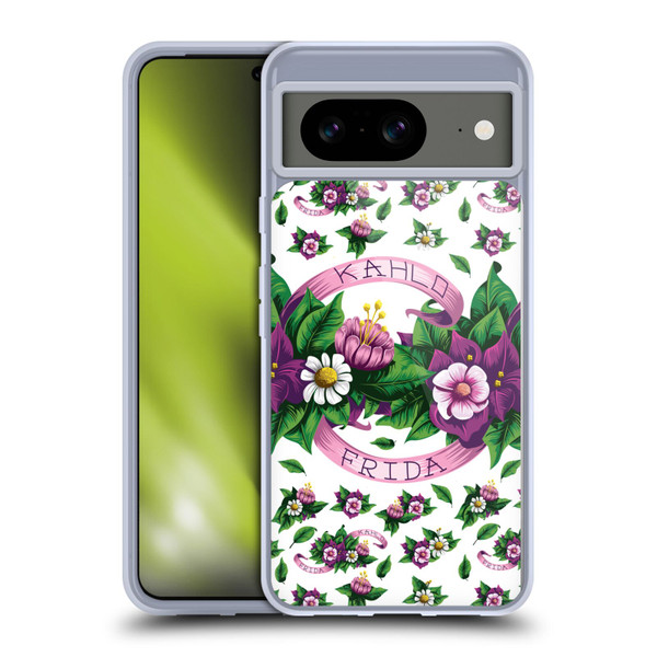 Frida Kahlo Purple Florals Ribbon Soft Gel Case for Google Pixel 8
