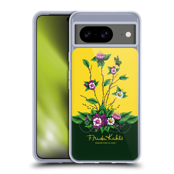 Frida Kahlo Purple Florals Shrub Soft Gel Case for Google Pixel 8