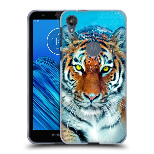 Aimee Stewart Animals Yellow Tiger Soft Gel Case for Motorola Moto E6