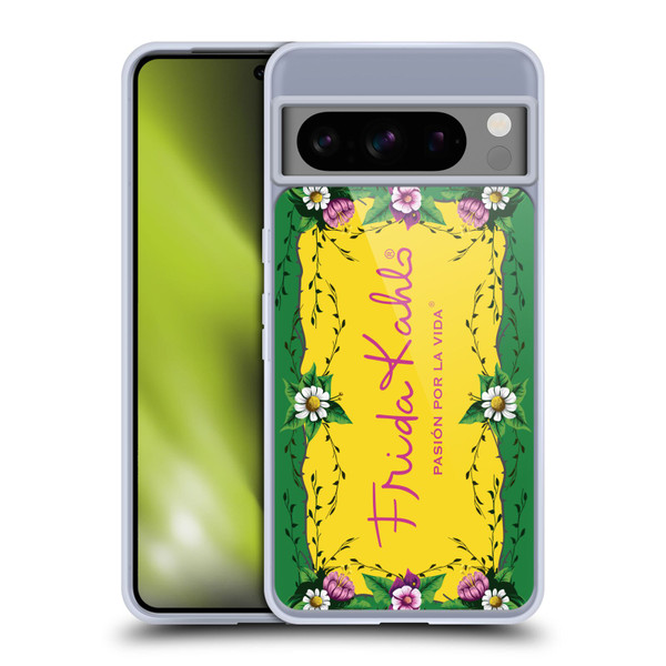 Frida Kahlo Purple Florals Frame Soft Gel Case for Google Pixel 8 Pro
