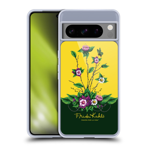 Frida Kahlo Purple Florals Shrub Soft Gel Case for Google Pixel 8 Pro
