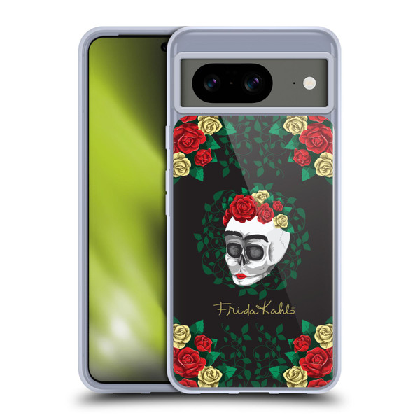 Frida Kahlo Roses Skull Bloom Soft Gel Case for Google Pixel 8